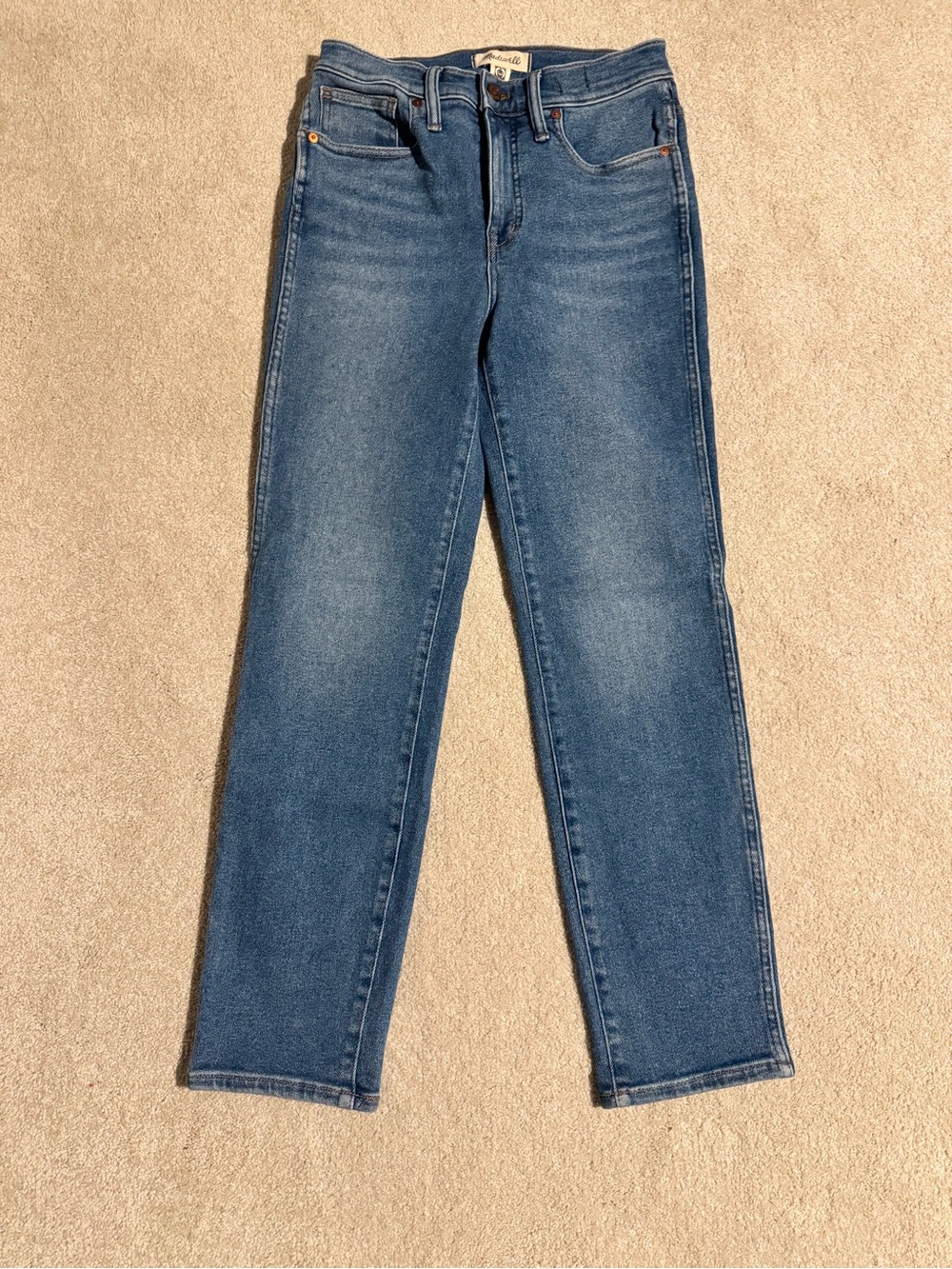 Madewell Stovepipe Denim Jeans in Medium Blue Wash Size 26